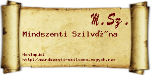 Mindszenti Szilvána névjegykártya